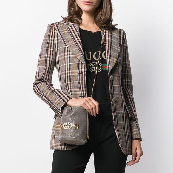 Gucci Python ‘Zumi’ Bucket Crossbody Bag - Picture 2 of 13